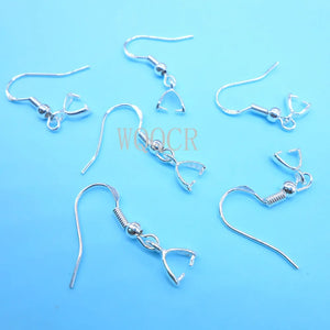 100PCS 925 Silver Earring Hook Drop Earrings Clip Hooks for DIY Jewelry Making