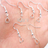 100PCS 925 Silver Earring Hook Drop Earrings Clip Hooks for DIY Jewelry Making