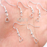 100PCS 925 Silver Earring Hook Drop Earrings Clip Hooks for DIY Jewelry Making