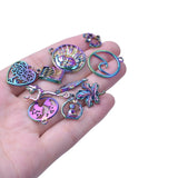 100PCS Alloy Charms Pendant Rainbow for Jewelry Making Metal Bulk