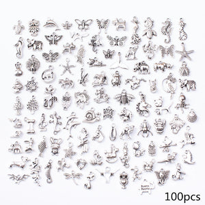 100PCS Mix Animal Charm for Bracelet Necklace DIY Jewelry Making