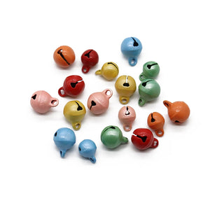 100PCS Mixed 6mm 8mm Copper Jingle Bells Christmas Crafts DIY Jewelry Making