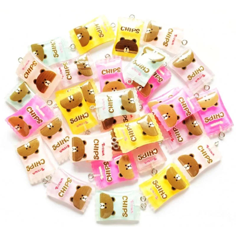 100PCS Mixed Food Chips Charms R021