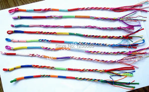 100PCS Mixed Lucky Threaded Rope Cord Tassel Wrist Bracelets