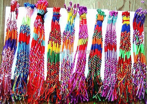 100PCS Mixed Lucky Threaded Rope Cord Tassel Wrist Bracelets
