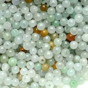 100PCS Natural A Jade Beads 3.5-4mmW Colorful Loose Bead DIY Bead