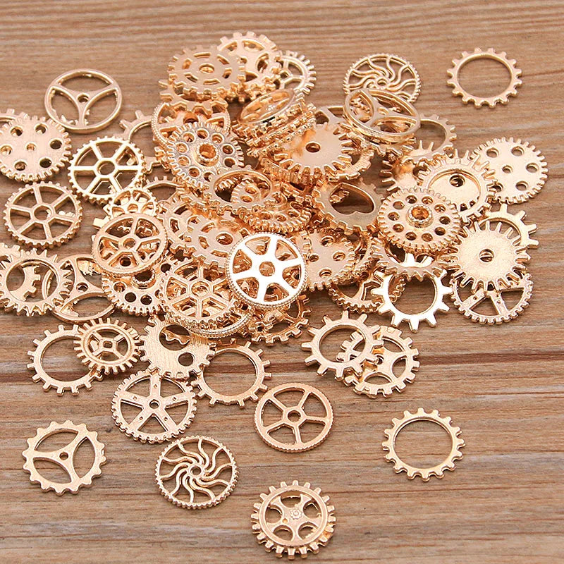 100PCS Mini Alloy Steampunk Cogs & Gears DIY Jewelry Accessories