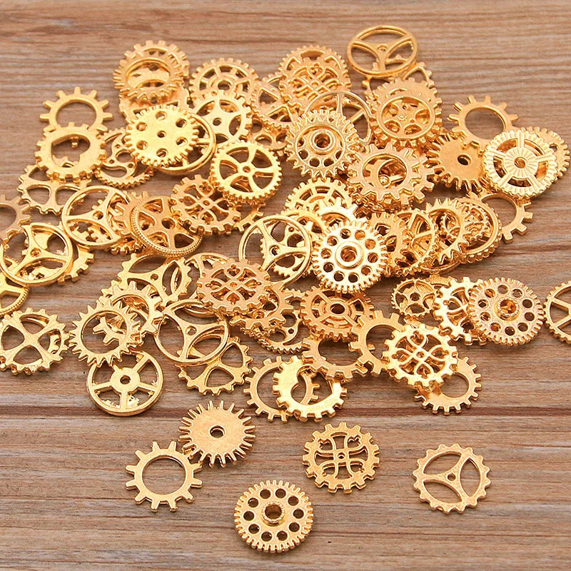 100PCS Mini Alloy Steampunk Cogs & Gears DIY Jewelry Accessories