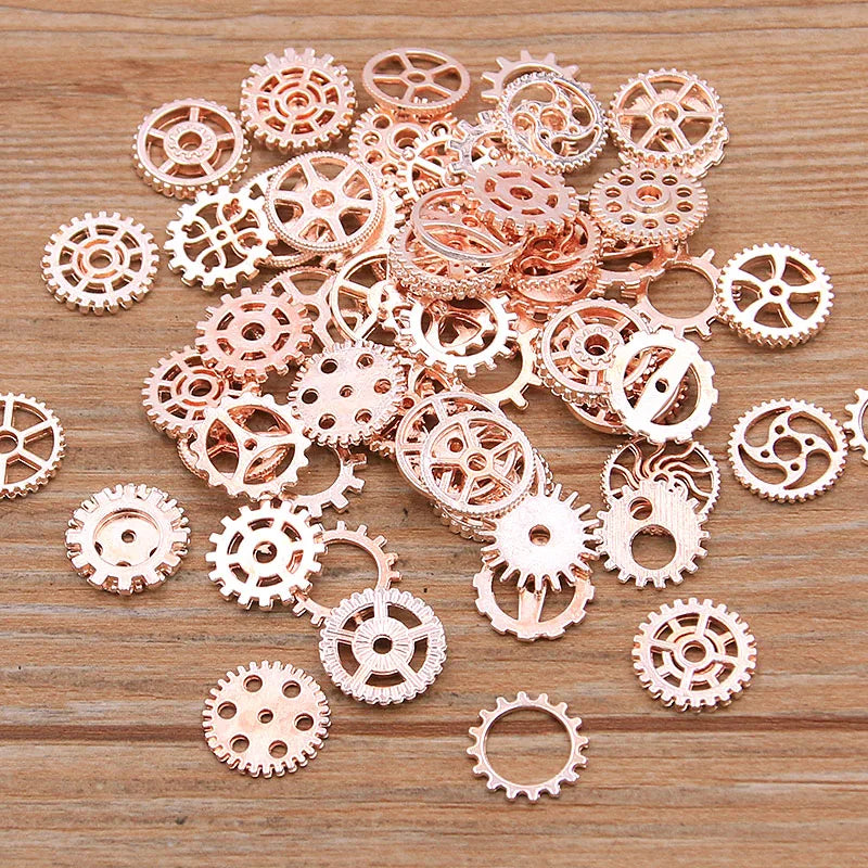 100PCS Mini Alloy Steampunk Cogs & Gears DIY Jewelry Accessories