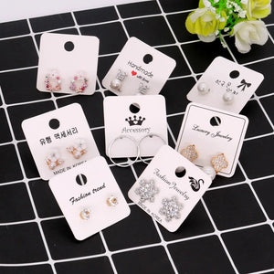 100PCS/PACK 4*4CM Paper Earring Card Brown DIY Jewelry Package