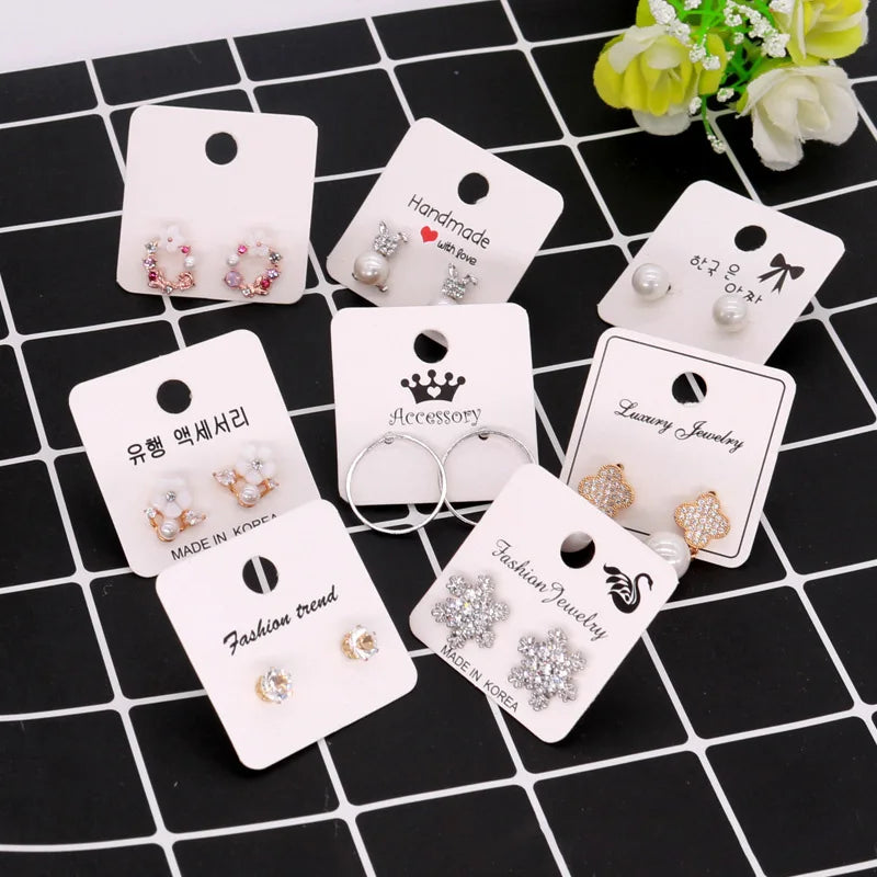 100PCS/PACK 4*4CM Paper Earring Card Brown DIY Jewelry Package