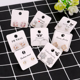 100PCS/PACK 4*4CM Paper Earring Card Brown DIY Jewelry Package