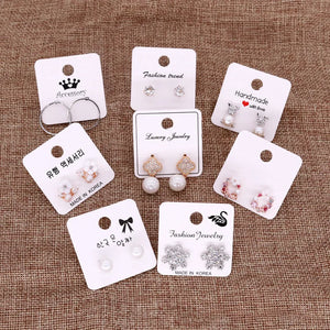 100PCS/PACK 4*4CM Paper Earring Card Brown DIY Jewelry Package