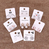 100PCS/PACK 4*4CM Paper Earring Card Brown DIY Jewelry Package