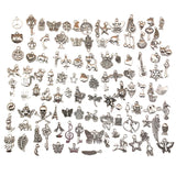 100PCS Tibetan Silver Mixed Pendant Animals Charms Lot for Diy Bracelet