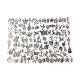 100PCS Tibetan Silver Mixed Pendant Animals Charms Lot for Diy Bracelet