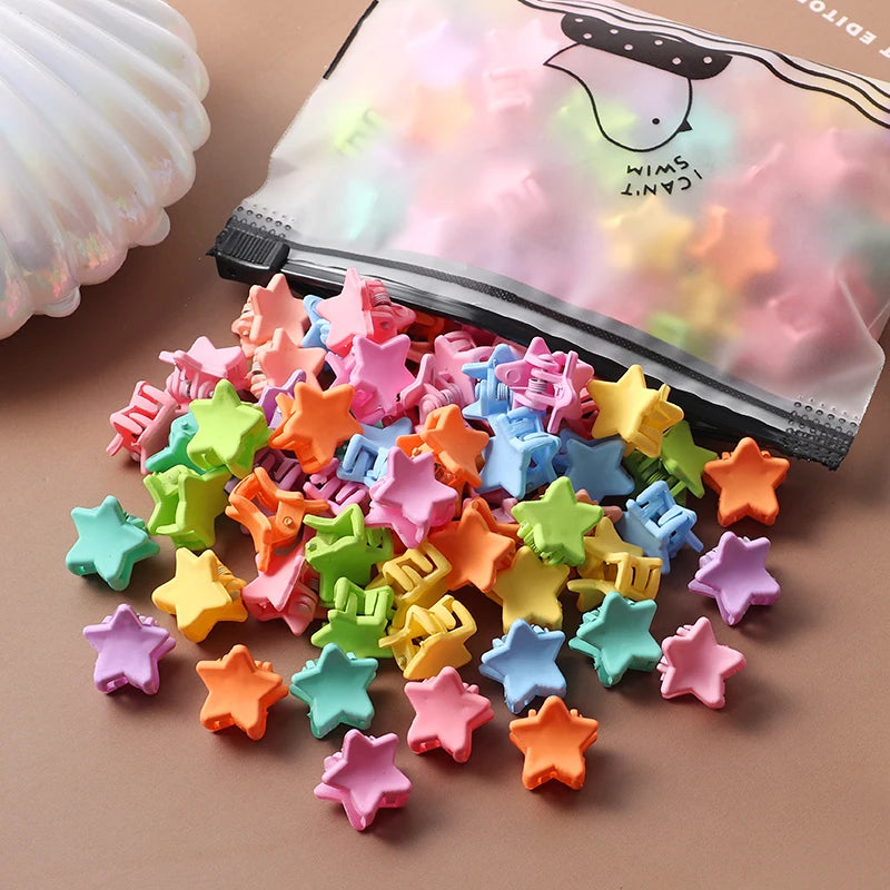 100PCS Pack Frosted Candy Ornament Clips Hair Claw Clips Women Hair Accessories