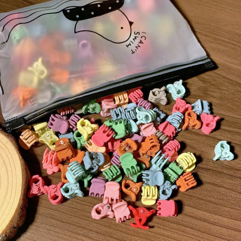 100PCS Pack Frosted Candy Ornament Clips Hair Claw Clips Women Hair Accessories