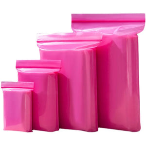 100PCS Peach PE Ziplock Packaging Bag Reclosable Storage Pouches