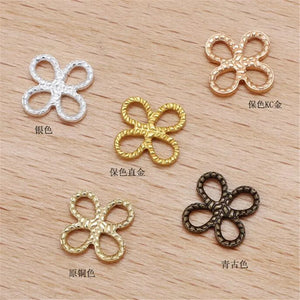 100PCS Hollow Four Leaf Clover Charms Pendants for DIY Jewelry Making