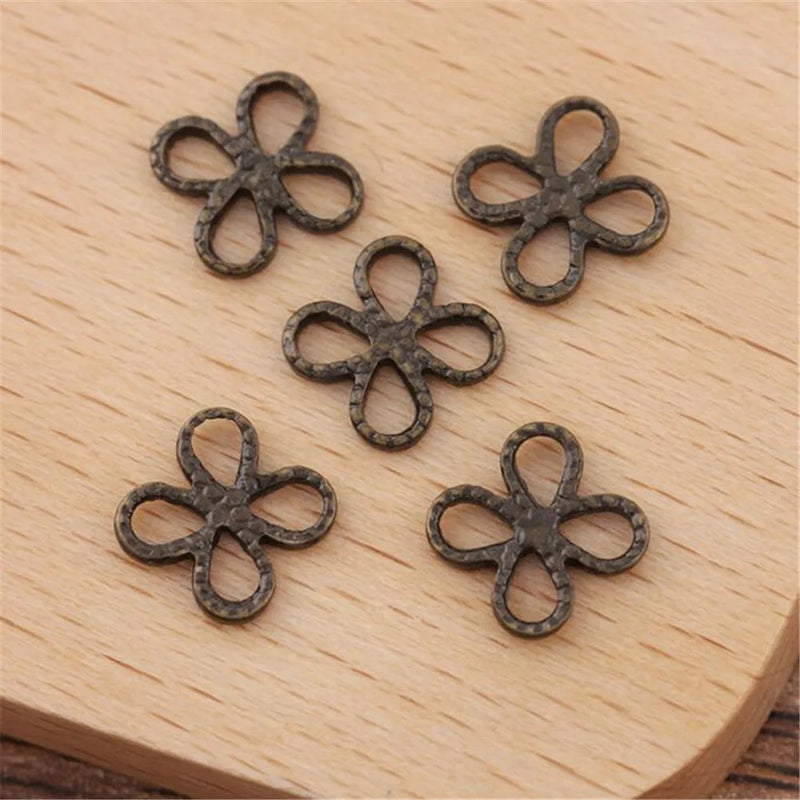 100PCS Hollow Four Leaf Clover Charms Pendants for DIY Jewelry Making