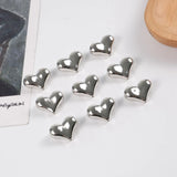 100PCS Heart Acrylic Beads Platinum Plated 22x17mm