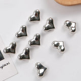 100PCS Heart Acrylic Beads Platinum Plated 22x17mm