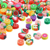 100PCS Clay Fruit Pattern Loose Space Beads for DIY Jewelry Making