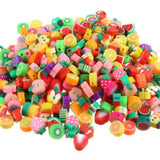 100PCS Clay Fruit Pattern Loose Space Beads for DIY Jewelry Making