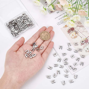 100PCS Fish Scale Bone Caps Sleeve Accessories Stainless Steel DIY Craft