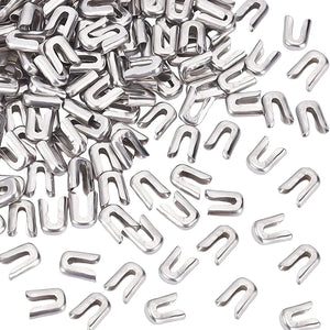 100PCS Fish Scale Bone Caps Sleeve Accessories Stainless Steel DIY Craft