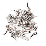 100PCS 21mm Silver Screw Back Spots Cat Claw Studs for Leather Craft, Punk