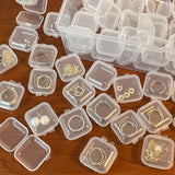 100PCS Small Transparent Plastic Jewelry Storage Box