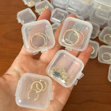 100PCS Small Transparent Plastic Jewelry Storage Box