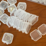 100PCS Small Transparent Plastic Jewelry Storage Box