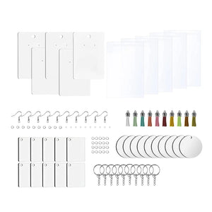 100PCS Sublimation Blanks Keychain & Earring Set with Tassel