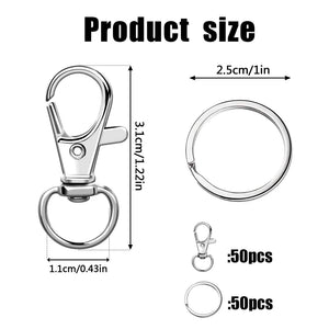 100PCS Swivel Clasps Key Chain Clip Hooks for DIY Crafts