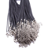 100PCS 2MM Leather Rope Necklace DIY Pendant Jewelry Lobster Clasp