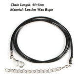 100PCS 2MM Leather Rope Necklace DIY Pendant Jewelry Lobster Clasp