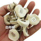100PCS Yellow Cloth Buffing Wheel 22mm Steel Wire Brushes Jewelry Grinder