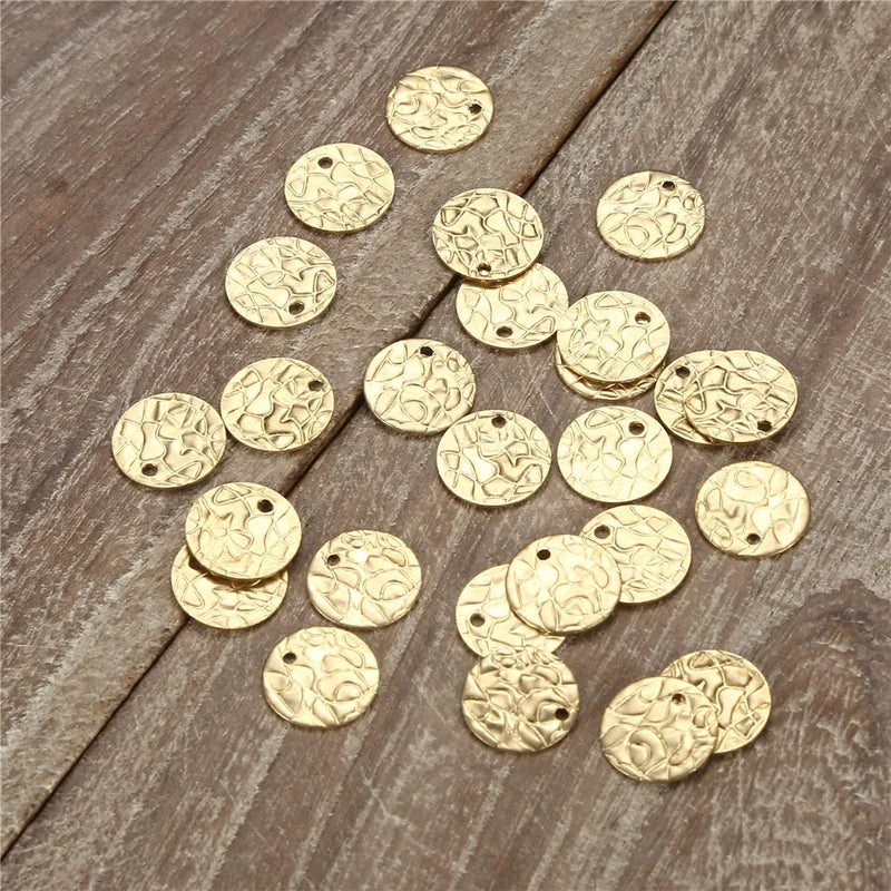 100PCS Alloy Coin Disc Charms for Jewelry Making