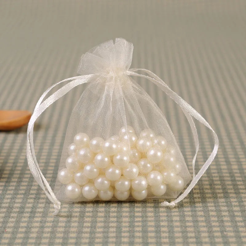 100PCS Organza Bag Wedding Jewelry Packaging 7x9cm Pouches Purple Gift Bags