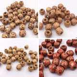 100PCs 11X12mm Leopard Drum Wood Beads Big Hole 5mm DIY Charm Jewelry Making