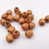 100PCs 11X12mm Leopard Drum Wood Beads Big Hole 5mm DIY Charm Jewelry Making