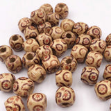 100PCs 11X12mm Leopard Drum Wood Beads Big Hole 5mm DIY Charm Jewelry Making