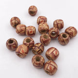 100PCs 11X12mm Leopard Drum Wood Beads Big Hole 5mm DIY Charm Jewelry Making