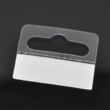 100pcs Plastic Transparent Jewelry Hanging Display Cards with Adhesive Hang Card
