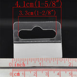 100pcs Plastic Transparent Jewelry Hanging Display Cards with Adhesive Hang Card