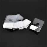 100pcs Plastic Transparent Jewelry Hanging Display Cards with Adhesive Hang Card