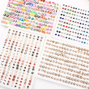 100 Pair Women's Piercing Ball Stud Earring Set Jewelry